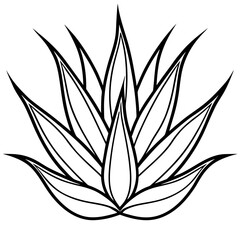 Minimalist Aloe-Cactus Hybrid Drawing