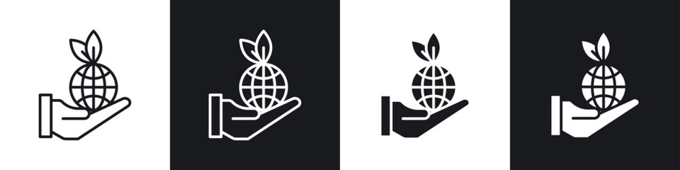 Environment protection icons graphic vectors