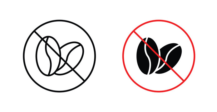 Caffeine free icons graphic vectors