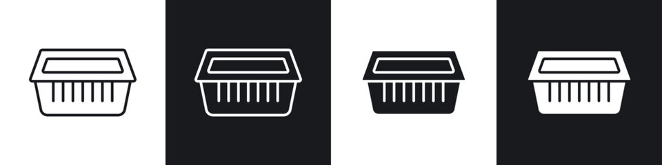 Aluminum foil food container icons graphic vectors