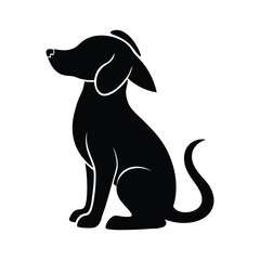 Dog scratching ear icon in a clean black silhouette style