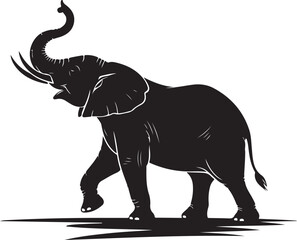 Silhouette of a small elephant