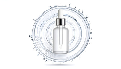 White Glass Dropper Bottle Skincare Serum Product Minimalist Design