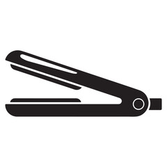 Obraz premium Hair straightener solid icon. An electrical device for ironing hair. Vector black silhouette. with white background