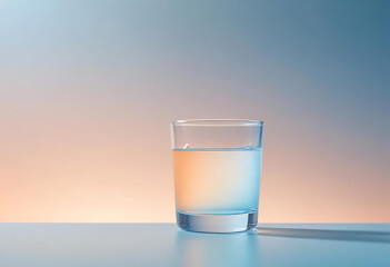 Soft geometric translucent overlays in blue and beige