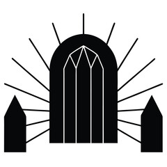 church silhouette vector illustration