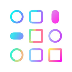 set of colorful glossy buttons