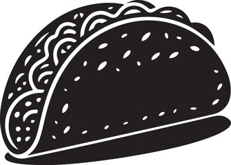 Taco with tortilla shell Mexican lunch flat vector icon for food apps and websites