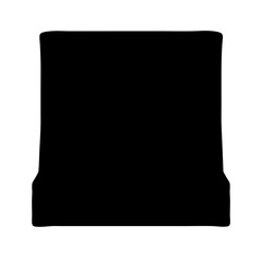 Obraz premium Abstract silhouette of a rectangular shape with uneven edges in black