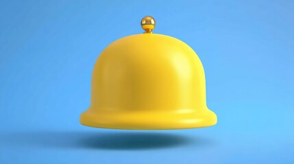 Vibrant yellow bell on blue background symbolizing financial alert center for user notifications of spending alerts