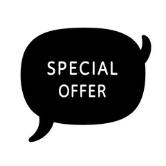 Eye Catching Special Offer in a Fun Black Speech Bubble Design