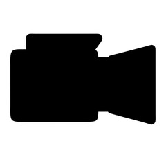 Silhouette of a vintage video camera, great for filmmaking icons and logos
