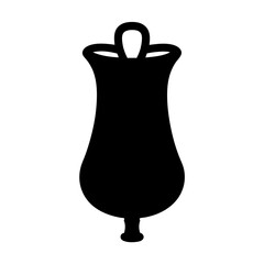 Elegant black silhouette of a decorative bell shaped ornamental object
