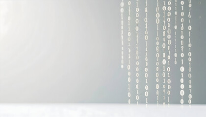 Abstract Digital Data Stream Falling on Gray Background