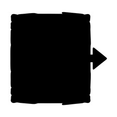 Obraz premium Stylized block with rough edges and a right arrow indicating movement