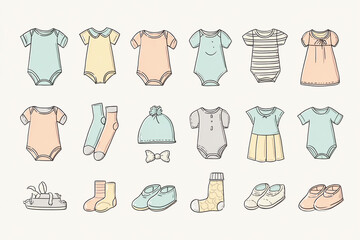 A simple illustration of four people standing in line, two boys and one girl with their parents,