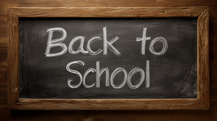 Back to School Text on Vintage Chalkboard