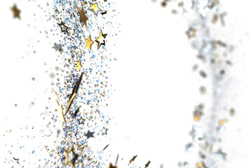 Sparkling celebratory background with gold and silver stars. Perfect for holidays, parties, and celebrations.