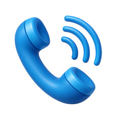 Blue Telephone Handset Receiving Incoming Call