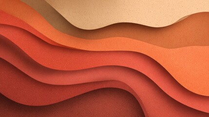 Abstract wavy layers of warm tones