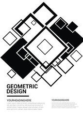 Geometric design with squares for modern style