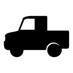 Stylized Silhouette of a Black Truck with a Classic Cab Design