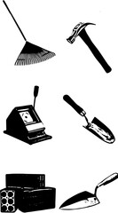 construction tools icon set