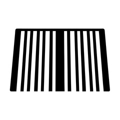 Black and white pattern of evenly spaced vertical stripes illustration