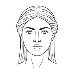 Celestial Ananke Line Art – Ananke Vector Outline Drawing with Refined Divine Details – Ananke Drawing – Vector of Ananke – Ananke Outline – Greek Goddess Silhouette