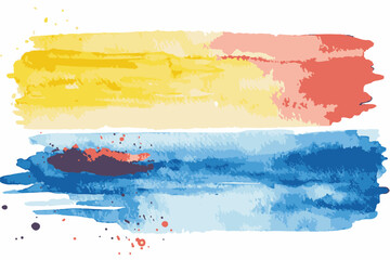 Vibrant abstract watercolor brushstroke collection.