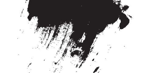 
An abstract brushstroke image in black ink against a stark white backdrop. The bold dark mass bleeds into broken textures, resembling erosion, stormy skies, or weathered surfaces. A modern expression