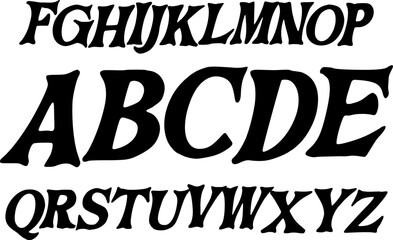 Stylish decorative alphabet A–Z in bold italic typeface. Perfect for posters, titles, branding, logos, typography, and creative graphic design projects. Vector EPS included.