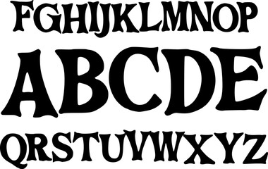 Stylish decorative alphabet A–Z in bold artistic typeface. Perfect for posters, titles, branding, logos, typography, and creative graphic design projects. Vector EPS included.