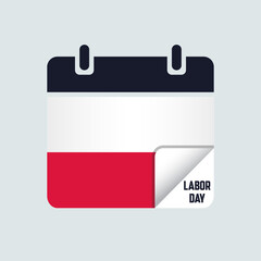 Poland Labor Day Calendar Flag Illustration