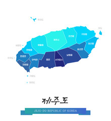 심플한 라인의 제주도 윤곽선 지도
