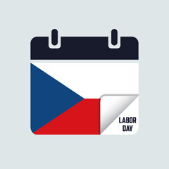 Czech Republic Labor Day Calendar Flag Illustration