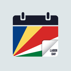 Seychelles  Labor Day Calendar Flag Illustration