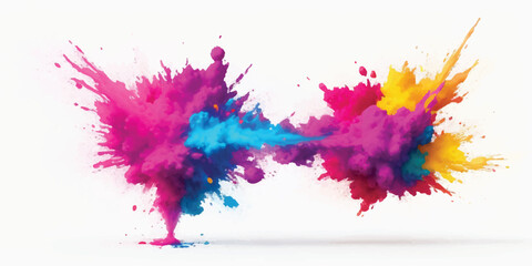 Creative watercolor explosion illustration with bold colorful stains and abstract splashes, modern vibrant artwork for stock image, poster design, flyer background, web template and presentation use