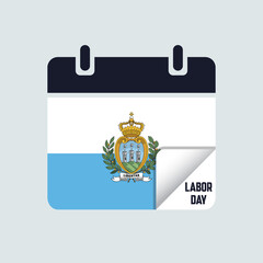 San Marino Labor Day Calendar Flag Illustration