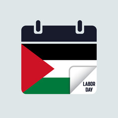 Palestine Labor Day Calendar Flag Illustration