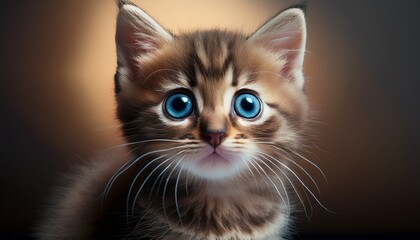 Fototapeta premium adorable sad kitten with big eyes