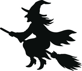 vector silhouette of a witch