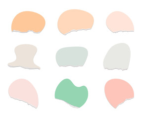 Abstract organic shapes in pastel colors on a black background