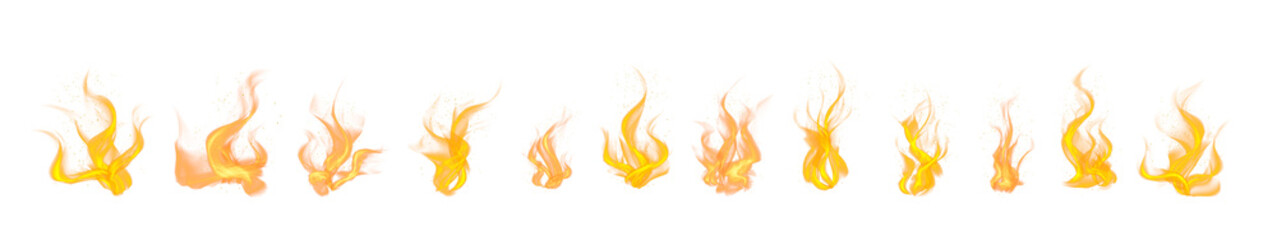 Abstract vertical lines of bright orange and yellow flames against a black background