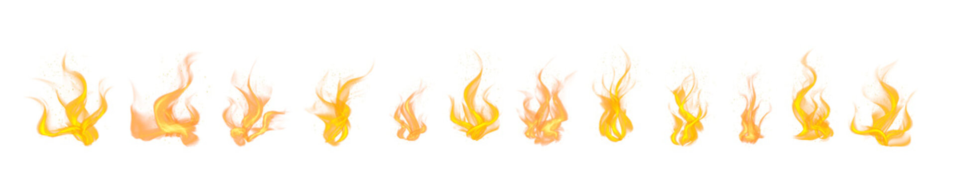 Abstract vertical lines of bright orange and yellow flames against a black background