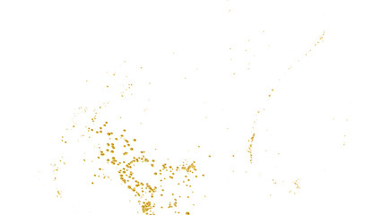 Shimmering golden particles scattered on a transparent background, creating a luxurious and elegant abstract design. Perfect for digital art, celebrations, festive visuals, and modern projects.