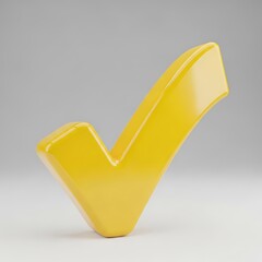 3D Yellow Checkmark Icon