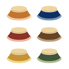 シンプルな秋のこたつのセットアイコン　ベクターイラスト