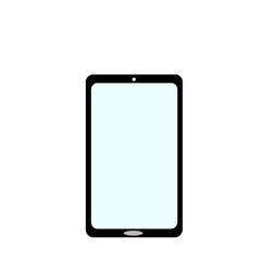 シンプルなスマホの正面イラスト(黒)