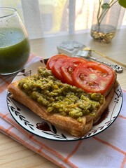Avocado toast with tomatoes